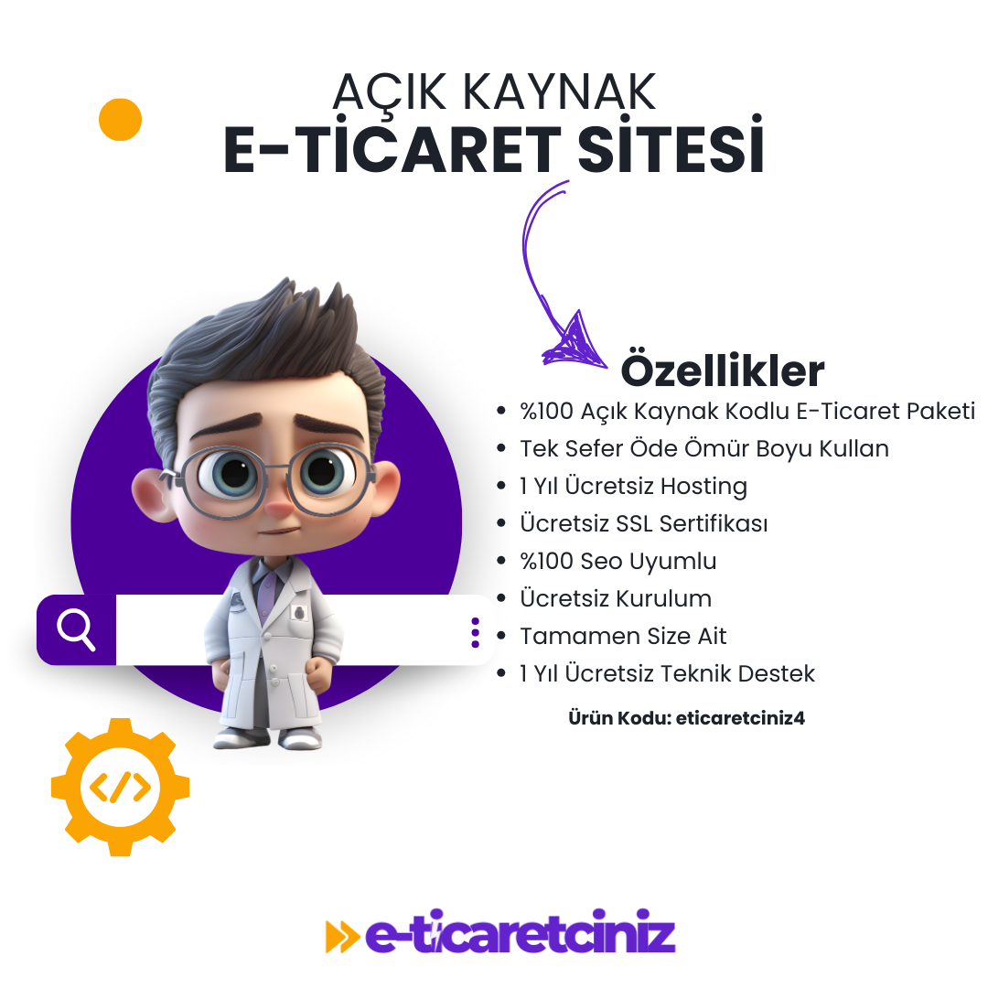 Açık Kaynak Kodlu E-Ticaret Sitesi %100 Seo - eticaretciniz