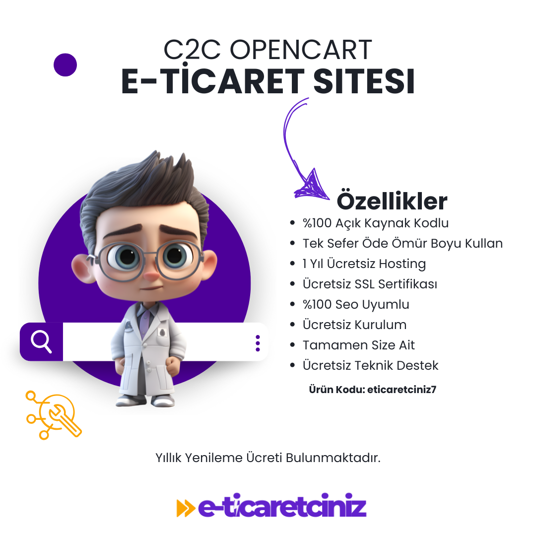 C2C E-Ticaret Sitesi Özel Kodlanmış - eticaretciniz